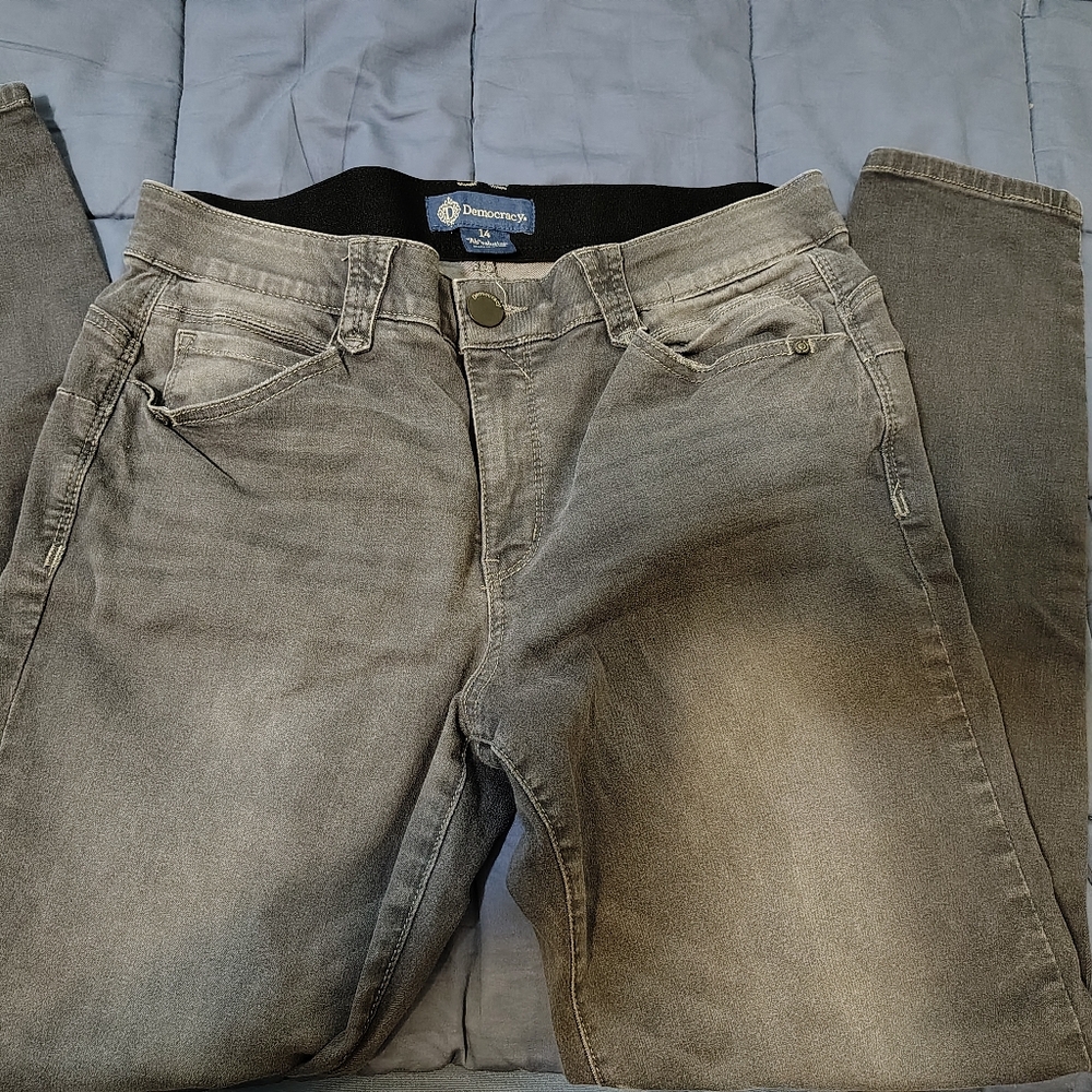 Democracy Absolution Gray Denim Jeans Sz 14
